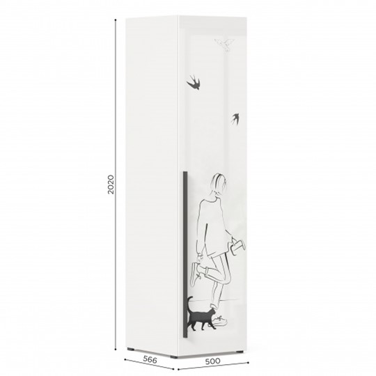 Шкаф распашной Джоли Тип 2 ЛД 535.020, Серый шелк в Элисте - изображение 2