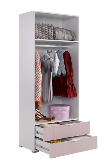 Двухдверный шкаф Зефир 108.01 (белое дерево/пудра розовая (эмаль)) в Элисте - изображение 1