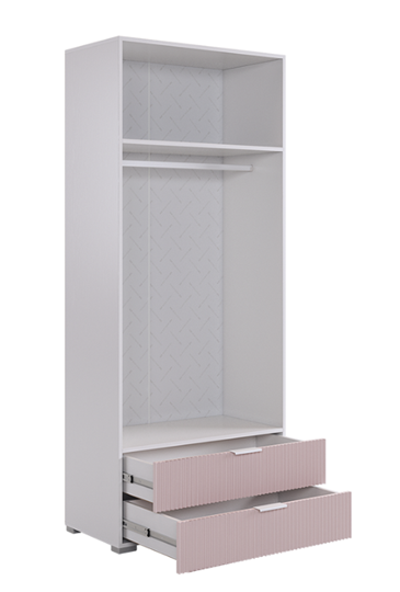 Двухдверный шкаф Зефир 108.01 (белое дерево/пудра розовая (эмаль)) в Элисте - изображение 2