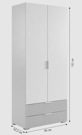 Двухдверный шкаф Зефир 108.01 (белое дерево/пудра розовая (эмаль)) в Элисте - изображение 7