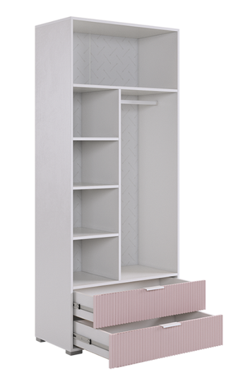 Двухдверный шкаф Зефир 120.01 (белое дерево/пудра розовая (эмаль)) в Элисте - изображение 4