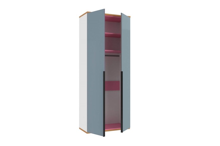 Шкаф двухстворчатый Урбан 528.050, белый/розовый в Элисте - изображение 2