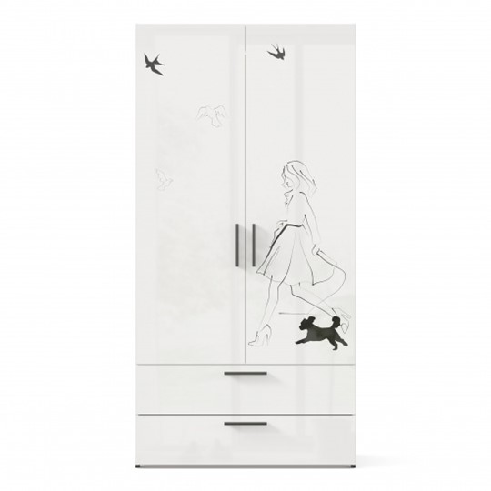Шкаф комбинированный Джоли ЛД 535.040, Серый шелк в Элисте - изображение 1
