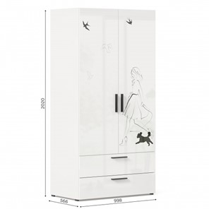 Шкаф комбинированный Джоли ЛД 535.040, Серый шелк в Элисте - предосмотр 3