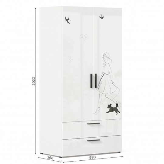 Шкаф комбинированный Джоли ЛД 535.040, Серый шелк в Элисте - изображение 3