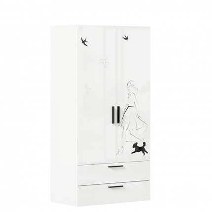 Шкаф комбинированный Джоли ЛД 535.040, Серый шелк в Элисте - изображение