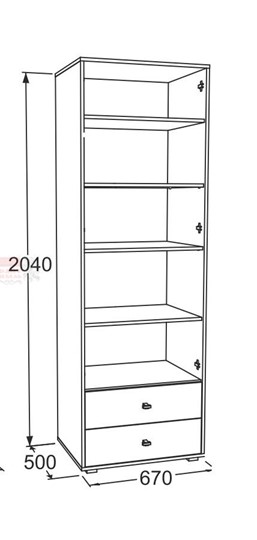 Шкаф 2-створчатый Омега - 18, для белья в Элисте - изображение 1