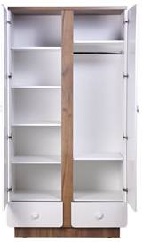 Шкаф четырехдверный Polini kids Ameli 4010, с ящиками, белый-дуб крафт, серия AMELI в Элисте - изображение 2