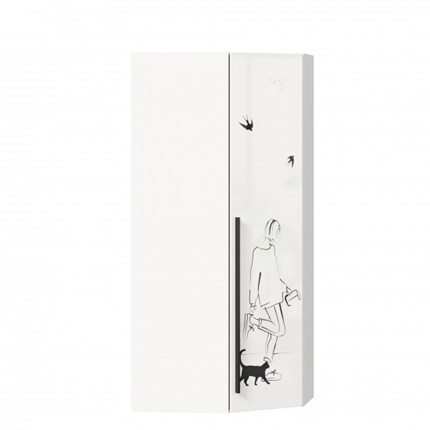 Шкаф угловой Джоли 45 ЛД 535.030, Серый шелк в Элисте - изображение