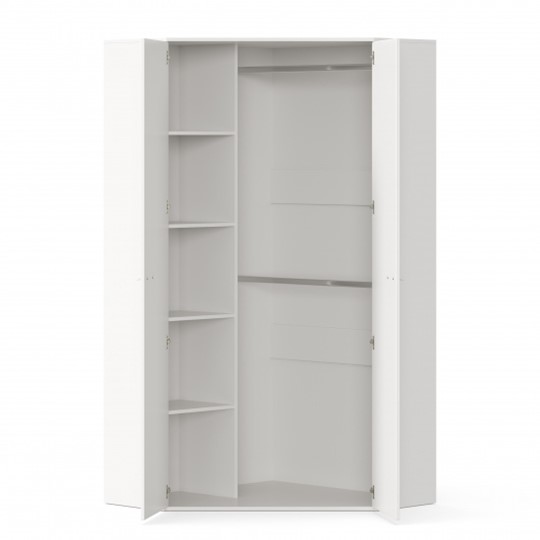 Угловой распашной шкаф Милтон 45 ЛД 537.040, Белый в Элисте - изображение 3