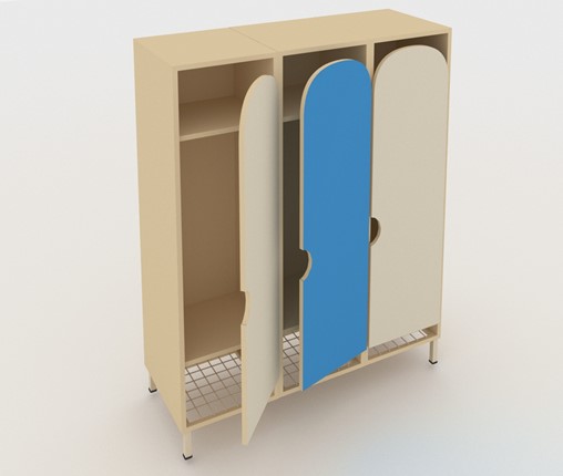 Распашной шкаф ШГС3 Беж + Синий в Элисте - изображение