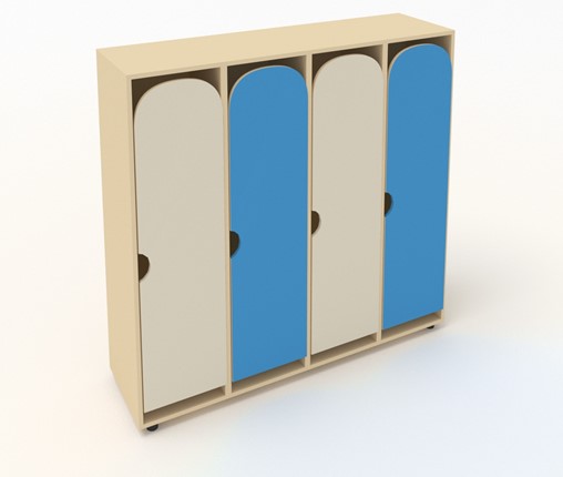 Детский шкаф распашной ШГ4У Беж+Синий в Элисте - изображение