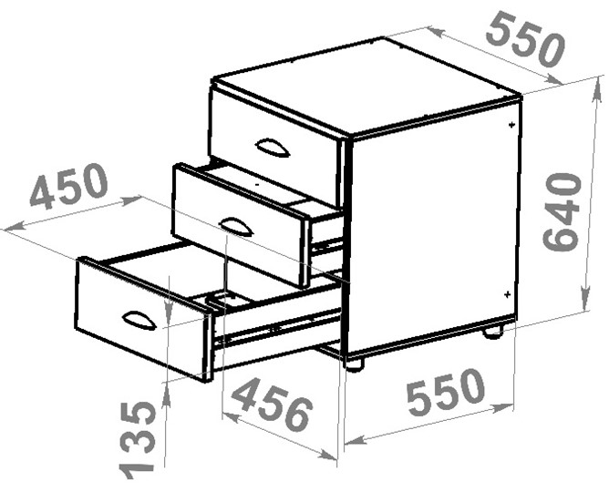 Тумба с ящиками Modul 4 (СМД 04), Клен в Элисте - изображение 1