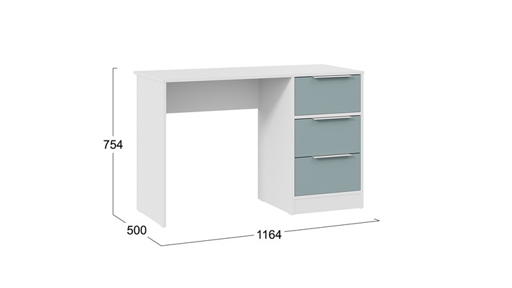 Письменный стол Марли Тип 1 (Белый/Серо-голубой) в Элисте - изображение 4