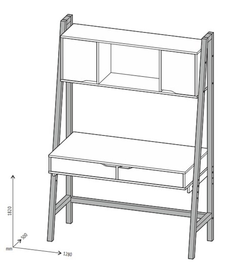 Стол с ящиками высокий POLINI Kids Mirum 1445 Серый / Белый в Элисте - изображение 1