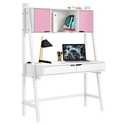 Детский стол высокий POLINI Kids Mirum 1446 Белый / двери Розовые в Элисте - изображение