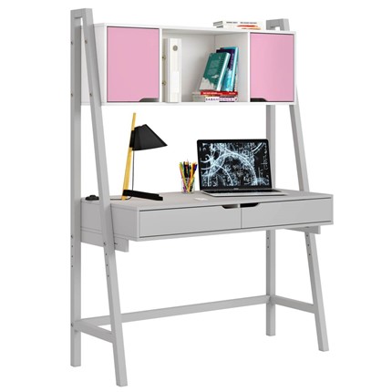 Стол в детскую высокий POLINI Kids Mirum 1446 Серый / двери Розовые в Элисте - изображение
