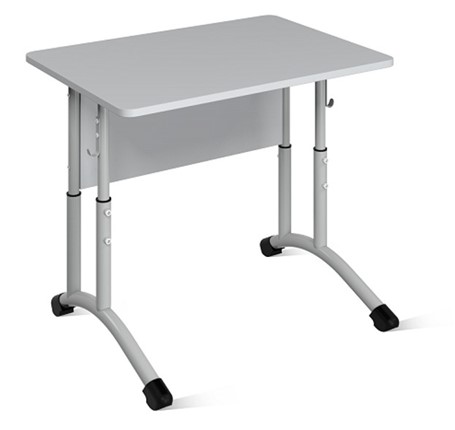 Детский стол 1-местный регулируемый Отличник 3-5, ЛДСП Серый/Светло-серый в Элисте - изображение