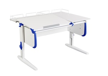 Растущий стол 1/75-40 (СУТ.25) + Polka_z 1/600 (2шт) белый/серый/Синий в Элисте