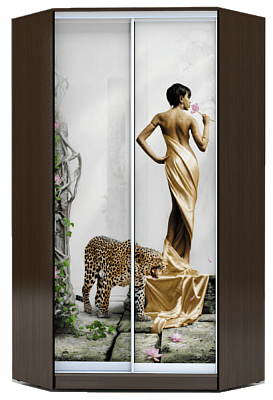 Шкаф 2300х1103, ХИТ У-23-4-77-03, Девушка с леопардом, венге в Элисте - изображение