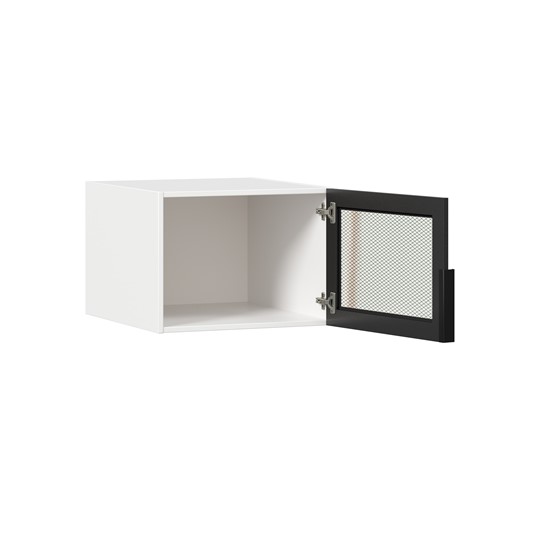 Антресоль одностворчатая Норд 677.370 со стеклом, Белый/черный в Элисте - изображение 1