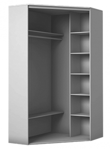 Шкаф угловой с зеркалом, ХИТ У-22-4-15, Серый структура в Элисте - предосмотр 1