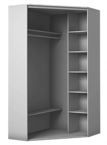Угловой шкаф с двумя зеркалами, ХИТ У-24-4-55, Дуб крафт белый в Элисте - предосмотр 1