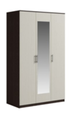 Шкаф 3 двери Светлана, с зеркалом, венге/дуб молочный в Элисте - изображение