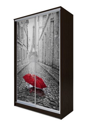 Шкаф 2-х створчатый 2400х1682х620, Париж, зонтик ХИТ 24-17-77-02 Венге Аруба в Элисте - изображение