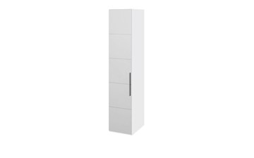 Распашной шкаф Наоми с зеркальной дверью левый, цвет Белый глянец СМ-208.07.02 L в Элисте - предосмотр