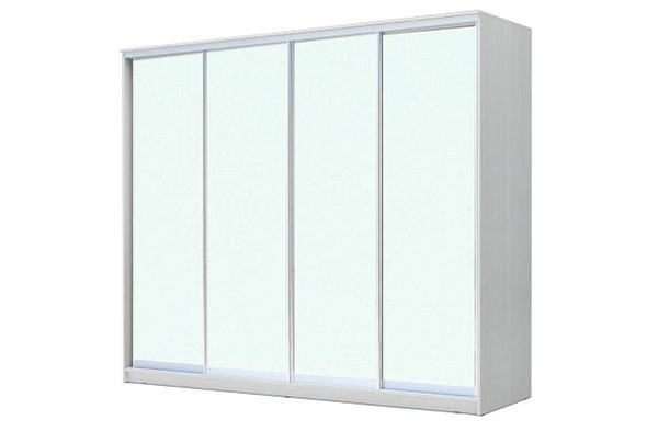 Шкаф 4-х дверный ХИТ 24-24/2-8888, с матовым стеклом, Белый в Элисте - изображение