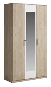 Шкаф 3 двери Светлана, с зеркалом, белый/дуб сонома в Элисте - предосмотр