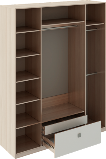 Шкаф распашной Глэдис М24 (Шимо светлый/Белый текстурный) в Элисте - изображение 1
