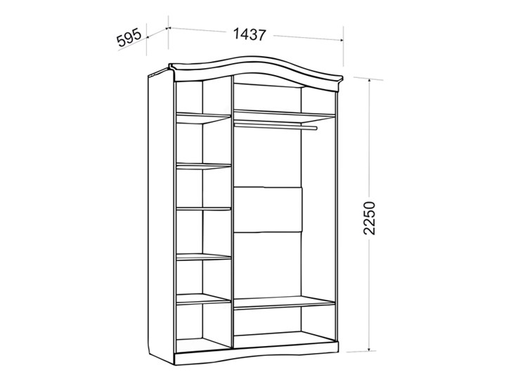 Шкаф трехдверный Гертруда, М2, белая лиственница/ясень жемчужный в Элисте - изображение 1