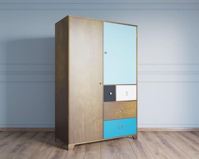 Шкаф двухстворчатый Aquarelle с ящиками (RE-45) в Элисте - изображение 1