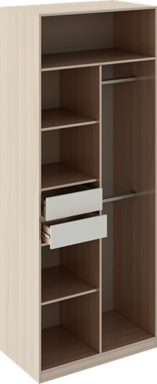 Двухдверный шкаф Глэдис М22 (Шимо светлый/Белый текстурный) в Элисте - изображение 1
