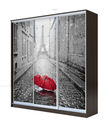 Шкаф 3-х створчатый 2400х2014х420, Париж, зонтик ХИТ 24-4-20-777-02 Венге Аруба в Элисте - изображение