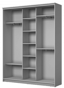 Шкаф 3-х дверный ХИТ 24-4-20-666, с пескоструйным рисунком Горизонтальные полосы №27, Графит в Элисте - предосмотр 1