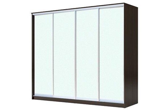 Шкаф 4-х дверный ХИТ 22-4-24/2-8888, с матовым стеклом, Венге в Элисте - изображение