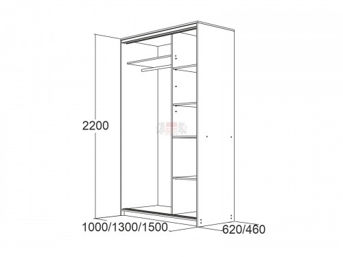 Шкаф 2-х дверный Мираж-10.1(46), Венге в Элисте - изображение 1