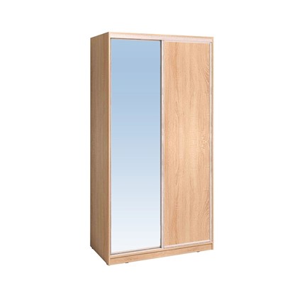 Шкаф 1200 Домашний Зеркало/ЛДСП, Дуб Сонома в Элисте - изображение