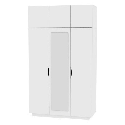 Распашной шкаф Аврора (H21 М) 2322х1351х540 Белый в Элисте - изображение