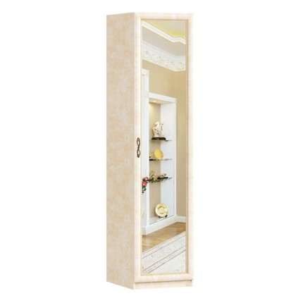 Шкаф однодверный Александрия с зеркалом ЛД 625.042, Рустика/Кожа Ленто в Элисте - изображение