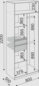 Двухдверный шкаф Глэдис М22 (Шимо светлый/Белый текстурный) в Элисте - предосмотр 2