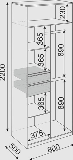 Двухдверный шкаф Глэдис М22 (Шимо светлый/Белый текстурный) в Элисте - изображение 2