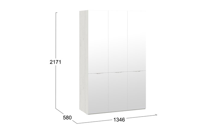Распашной шкаф Либерти, Дуб крафт белый СМ-297.07.433 в Элисте - изображение 3
