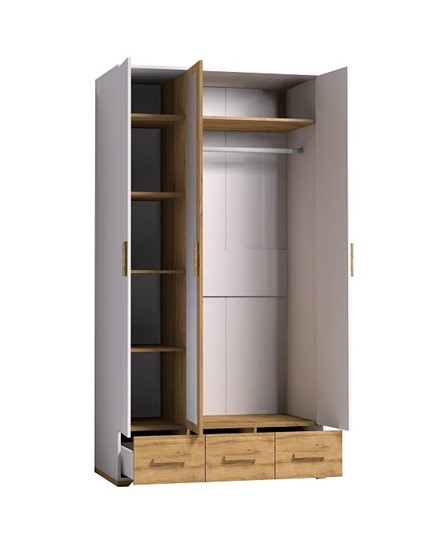 Шкаф для одежды Айрис 444, Белый-Дуб золотистый в Элисте - изображение 1