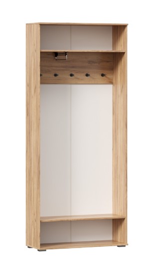 Шкаф двухстворчатый Фиджи с декоративными накладками 659.310, Дуб Золотой/Белый в Элисте - изображение 2
