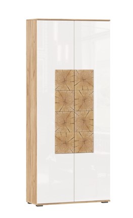 Шкаф двухстворчатый Фиджи с декоративными накладками 659.310, Дуб Золотой/Белый в Элисте - изображение