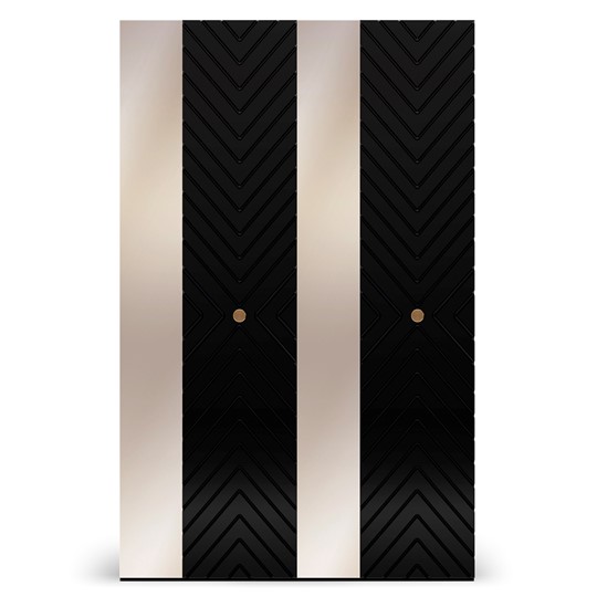 Шкаф двустворчатый Марсель 1400 (с фасадами) черный в Элисте - изображение 1